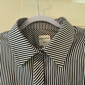 Pink Tartan black and white blouse